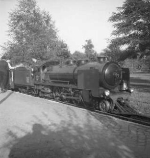 Dresden-Altstadt. Großer Garten. Ausflug mit der Pioniereisenbahn. Dampflokomotive