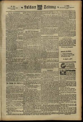 Zweite Ausgabe vom Mittwoch, den 23. Oktober 1912.