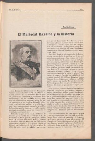El Mariscal Bazaine y la historia