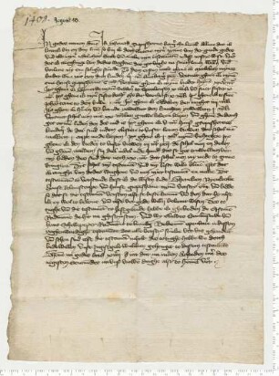 Testament des Bürgers Geverd Gropeshorne, besiegelt durch die Ratsmannen Clawes Sankenstede und Hans Schellepeper.