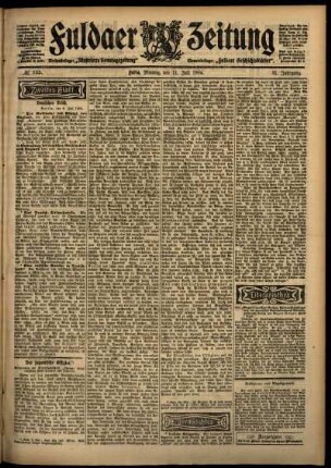 Zweite Ausgabe vom Montag, den 11. Juli 1904.