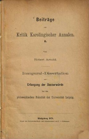 Beiträge zur Kritik Karolingischer Annalen