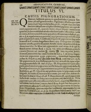 Titulus VI. De Causis Pignorationum.