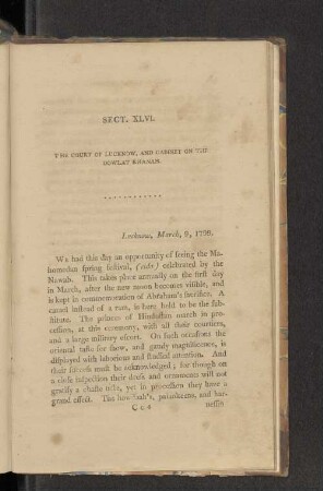 Sect. XLVI. The court of Lucknow, and cabinet on the Dowlat Khanah.