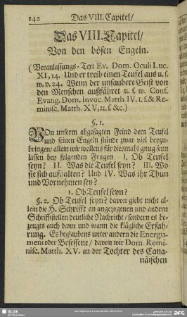 Das VIII. Capitel. Von den bösen Engeln