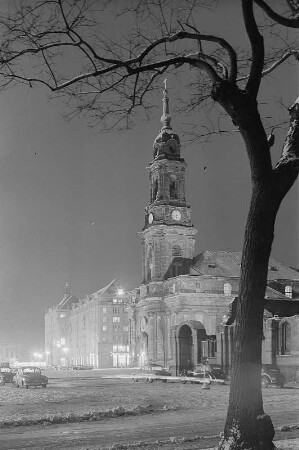 Dresden. Altmarkt Ostseite mit Kreuzkirche