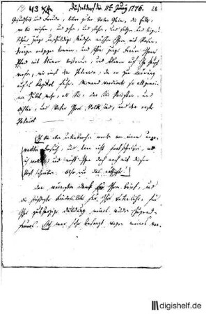 43: Brief von Wilhelm Heinse an Johann Wilhelm Ludwig Gleim