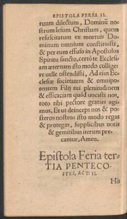 Epistola Feria tertia Pentecostes ...