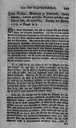 Untersuchung, warum geimpfte Blattern gelinder und sicherer sind, als natürliche.