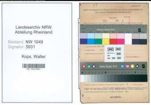 Entnazifizierung Walter Kops , geb. 16.11.1899 (Polizeibeamter)