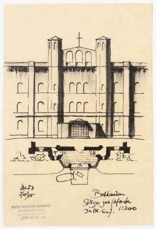Evangelisches Diakonissenkrankenhaus Bethanien, Berlin-Kreuzberg Umbau. Hauptgebäude: Haupteingang 1:200