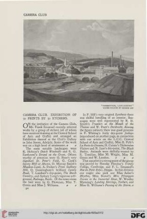 86: Camera club : Exhibtion of 50 prints by 50 etchers