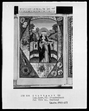 Niederdeutsches Stundenbuch (Lüning-Bergheim-Gebetbuch) — Heilige Gertrud, Folio 155verso