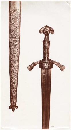 Berliner Schloss, Berlin Brandenburgisches Kurschwert (um 1460) aus dem Krontresor: Ansicht Schwert, heute Stiftung Preußischer Schlösser und Gärten Berlin-Brandenburg