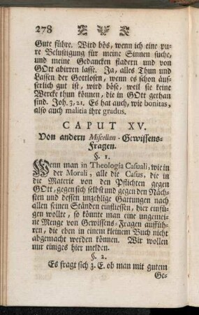 Caput XV. Von andern Miscellan-Gewissens-Fragen.