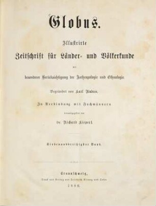 Globus : illustrierte Zeitschrift für Länder- und Völkerkunde. 37. 1880