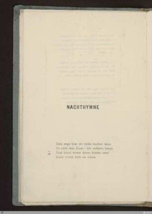 Nachthymne : [SW II: h2(Hymnen)]; [SW II, S. 20/105]