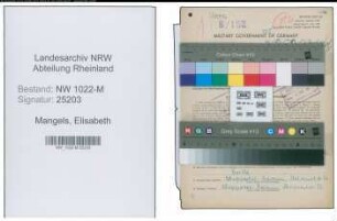 Entnazifizierung Elisabeth Mangels , geb. 02.12.1918 (Chemikerin)