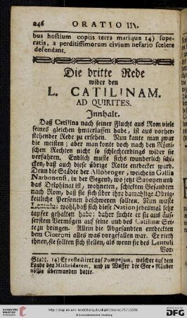 Die dritte Rede wider den L. Catilinam