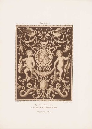 Sgraffito-Dekoration an dem Wohnhaus von A. Heckmann, Berlin: Ansicht (aus: Architektonisches Skizzenbuch, H.126/3, 1874)
