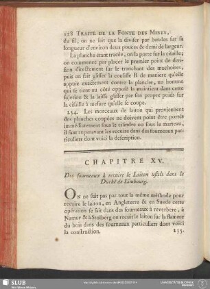 Chapitre XV. Des fourneaux à recuire le Laiton usités dans le Duché de Limbourg