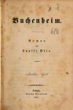 Buchenheim : Roman von Louise Otto, 3
