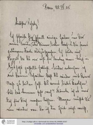Brief vom 28.04.1905