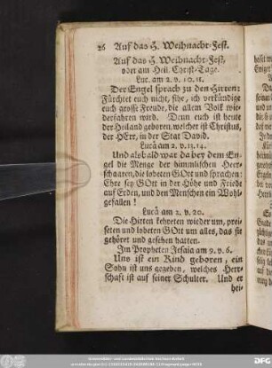 Auf das 5. Weihnachts-Fest, oder am Heil. Christ-Tage.