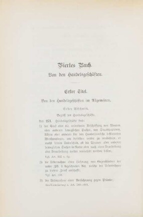 Viertes Buch. Von den Handelsgeschäften