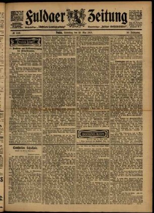 Erste Ausgabe vom Dienstag, den 26. Mai 1903.