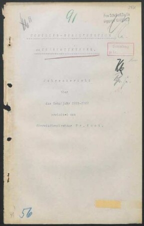 1921/22: Jahresbericht ... - 1921/22