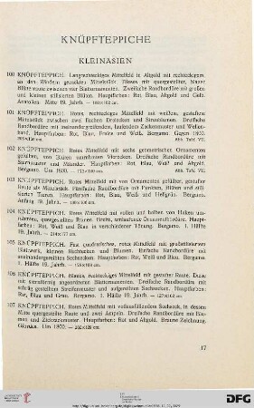 Knüpfteppiche (Nr. 100-151)