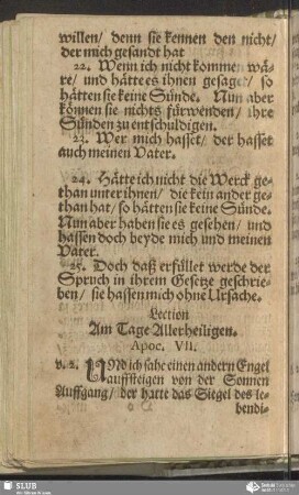 [Am Tage Allerheiligen]