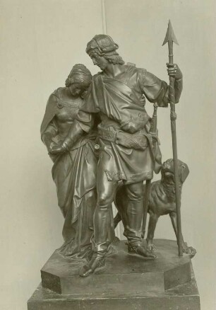 Siegfried und Krimhild : August Wittig (1823-1893). Siegfried und Krimhild. Bronze, Höhe 94 cm, um 1850. Verwalter, Skulpturensammlung Dresden
