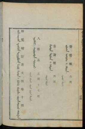 Juwan duici debtelin = 卷十四目錄