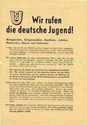 Propagandaflugblatt der CDU mit spezieller Ausrichtung auf die Jugend
