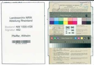 Entnazifizierung Wilhelm Pfeiffer , geb. 07.11.1885 (Postbetriebsassistent)