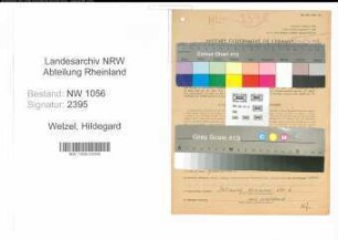 Entnazifizierung Hildegard Welzel , geb. 04.08.1899 ()