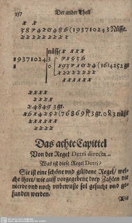 Das achte Capittel. Von der Regel Detri directa.