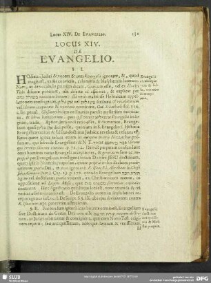 Locus XIV. De Evangelio