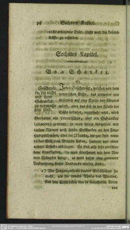 Sechstes Kapitel. Vom Schanker