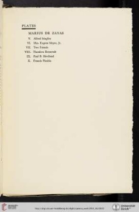 Marius De Zayas [list of plates]