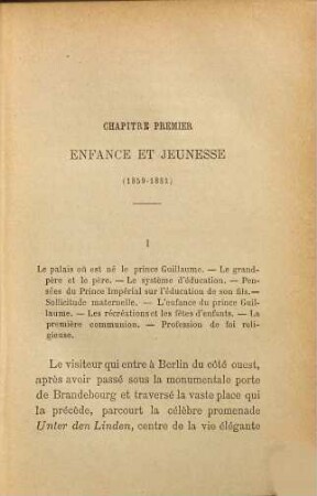 L' empereur Guillaume II et la première année de son règne