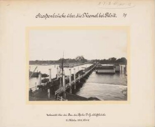 Straßenbrücke (Königin-Luise-Brücke) über die Memel, Tilsit: Bau der Pfeiler D-G, Schiffbrücke