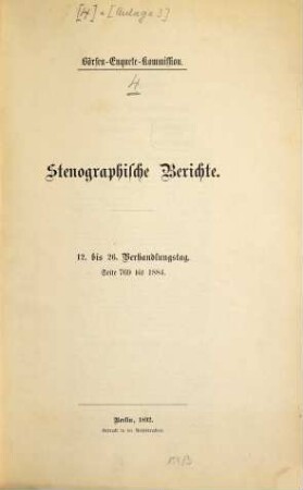 Stenographische Berichte. 12/26. 1892