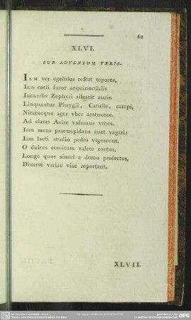 XLVI. Sub Adventum Veris