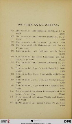 Dritter Auktionstag (Nr. 234-301)
