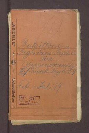 Bataillons-Tagesbefehle 12 - 135 und einzelne Regiments-Tagesbefehle