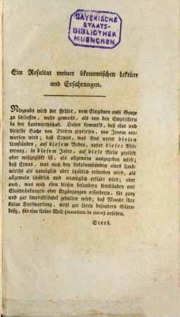Joh. Christoph Bernhard's weil. Markgräflich-Baadischen Burgvogts ... Mitgliedes der ökonomischen Gesellschaft zu Bern, vollständige Abhandlung vom Wiesenbau : sowohl dem künstlichen, als dem natürlichen, 1. [Vom künstlichen Futterbau]