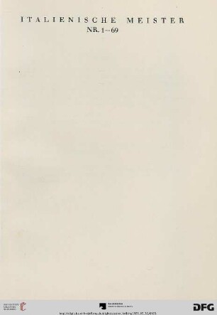 Italienische Meister (Nr. 1-69)